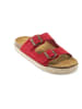 Mandel Leren slippers rood