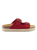 Mandel Leren slippers rood