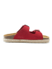 Mandel Leren slippers rood