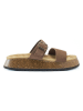 Mandel Leren slippers bruin