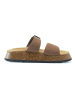 Mandel Leren slippers bruin