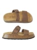 Mandel Leren slippers bruin