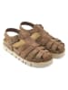 Mandel Leren enkelsandalen bruin