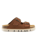 Mandel Leren slippers bruin