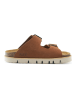 Mandel Leren slippers bruin
