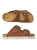 Mandel Leren slippers bruin