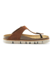 Mandel Leren teenslippers bruin