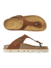 Mandel Leren teenslippers bruin