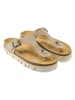 Mandel Leder-Zehentrenner in Taupe
