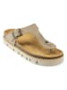 Mandel Leder-Zehentrenner in Taupe