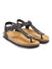 Mandel Leder-Zehensandalen in Schwarz