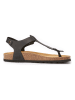 Mandel Leren teensandalen zwart