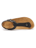 Mandel Leder-Zehensandalen in Schwarz