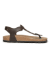 Mandel Leren teensandalen bruin