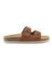 Mandel Leren slippers bruin