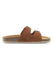 Mandel Leren slippers bruin