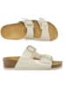 Mandel Leren slippers beige