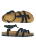 Mandel Leren teensandalen zwart
