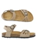 Mandel Leder-Sandalen in Taupe