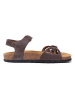 Mandel Leder-Sandalen in Braun
