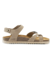 Mandel Leder-Zehensandalen in Beige/ Braun