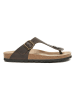 Mandel Leren teenslippers bruin