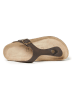Mandel Leren teenslippers bruin