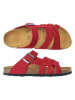 Mandel Leren slippers rood