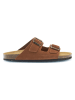 Mandel Leren slippers bruin
