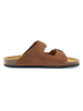 Mandel Leren slippers bruin