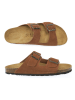 Mandel Leren slippers bruin