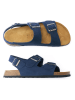 Mandel Leder-Sandalen in Dunkelblau