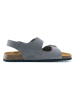 Mandel Leder-Sandalen in Grau