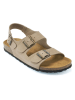 Mandel Leren sandalen taupe