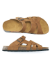 Mandel Leren slippers lichtbruin