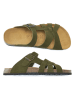 Mandel Leder-Pantoletten in Khaki