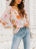 LA Angels Bluse in Creme/ Orange