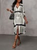Milan Kiss Kleid in Creme/ Schwarz