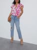 Milan Kiss Blouse wit/roze