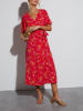 Milan Kiss Jurk rood/beige