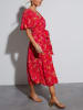 Milan Kiss Jurk rood/beige