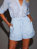 Milan Kiss Bluse in Hellblau/ Weiß