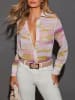 Milan Kiss Bluse in Weiß/ Lila/ Grün