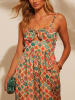 Milan Kiss Kleid in Beige/ Grün/ Orange
