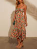 Milan Kiss Kleid in Beige/ Grün/ Orange