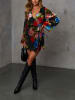 Milan Kiss Kleid in Schwarz/ Bunt