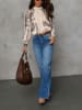 Milan Kiss Bluse in Creme/ Braun