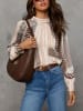 Milan Kiss Bluse in Creme/ Braun
