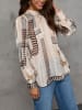 Milan Kiss Bluse in Creme/ Braun