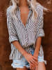 Milan Kiss Bluse in Anthrazit/ Weiß